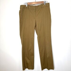 J.Crew Cafe Trouser Chino Womens 8 Khaki Tan Stretch Straight Office Business